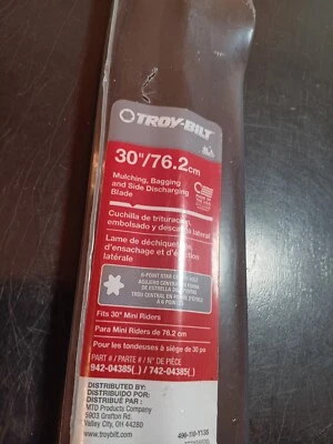 Troy Built 942-04385 3-in-1  Mower Blade 742-04385, 71- 3350 Made USA Star hole - Image 1 of 4