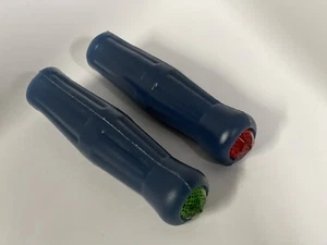 Blue BICYCLE GRIPS Coke Bottle SCHWINN ELGIN SHELBY FOX GRIPS Champion W/ref - Picture 1 of 3