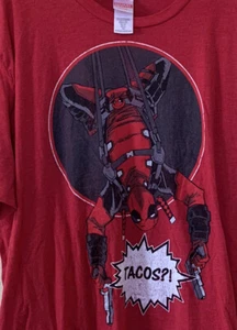 Camiseta roja Marvel Deadpool Tacos para hombre talla 2XL XXL - Imagen 1 de 5