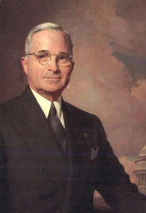 Portrait President Harry S Truman Library Museum Independence Missouri Postcard - Picture 1 of 2