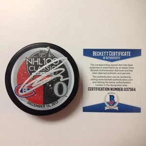 Thomas Chabot Signed Autographed NHL 100 Classic Senators Puck Beckett BAS COA b - Picture 1 of 3