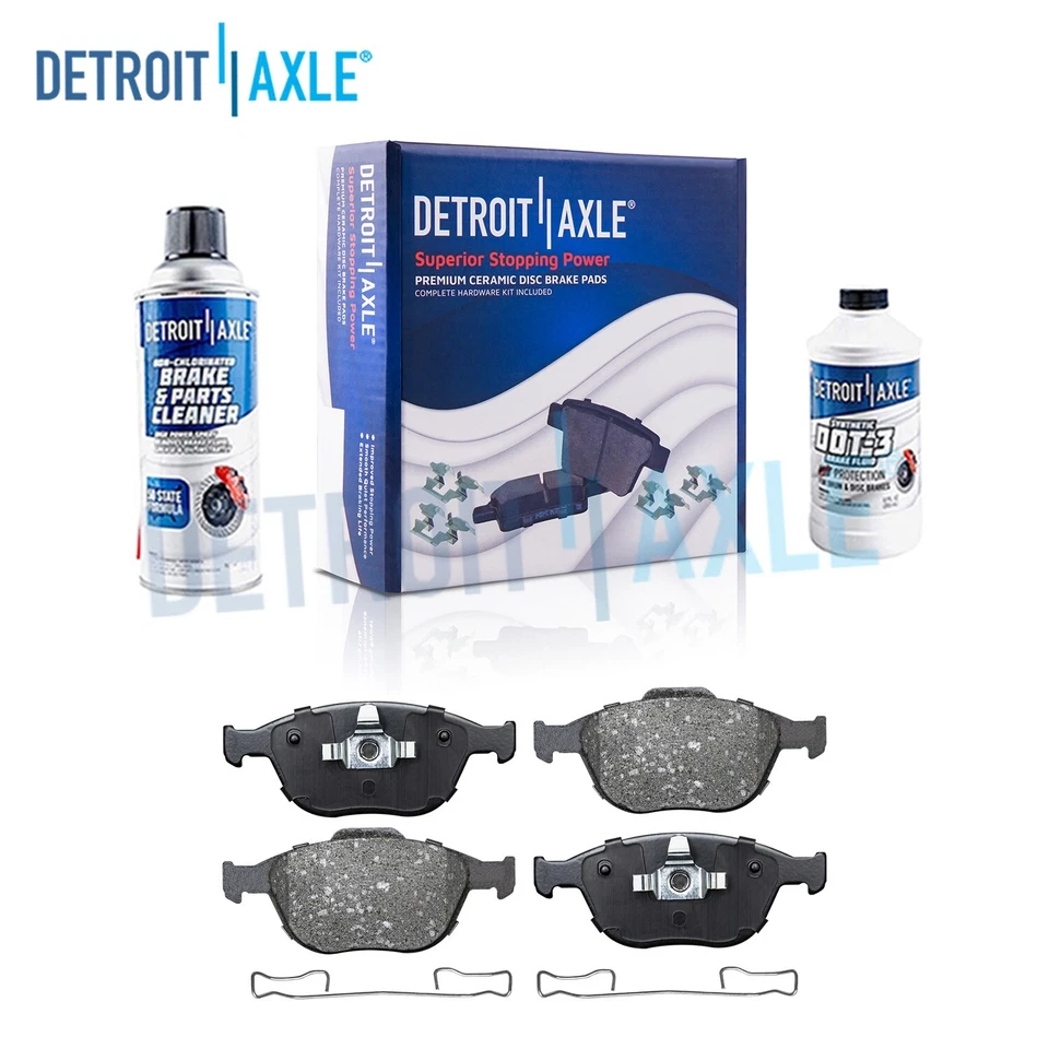 Kit de pastilhas de freio dianteiras de cerâmica com hardware 2010 2011 2012 2013 Ford Transit Connect - Imagem 1 de 4