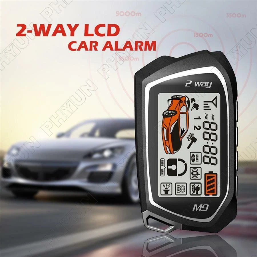 Universal 12V 2-Way Car Alarm Security System Remote Engine Start Anti-hijacking - Image 1 of 4