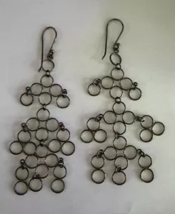 Ohrhänger Bubble Modernist 925 Chandelier Mobile Mesh Kette Sterling Silber - Bild 1 von 8