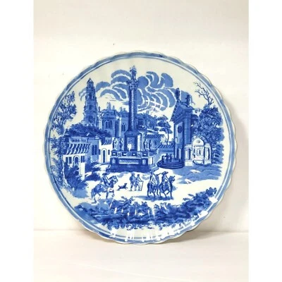 Victoria Ware Ironstone Azul Y Blanco Grande Porcelana Vintage Plato Colonial  Foto 1 de 4
