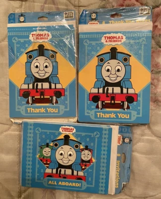 Thomas The Train Blank Thank You Cards & Envelopes 4" x 5" & Invite — 第 1/4 张图片