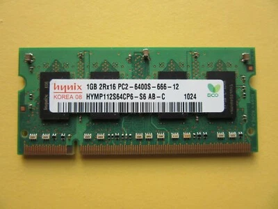 Hynix 1GB PC2-6400S DDR2 Laptop Apple MacBook Memory RAM HYMP112S64CP6-S6 AB - Image 1 of 4