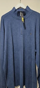 Polo Ralph Lauren 2XLT Big Tall Adult Blue Sweater 1/4 Zip Pullover Pony - Picture 1 of 12