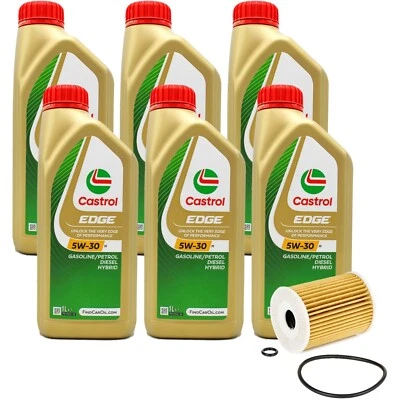 6 LITRI OLIO MOTORE CASTROL EDGE M 5W30 BMW LONGLIFE 04 + FILTRO OLIO OMAGGIO