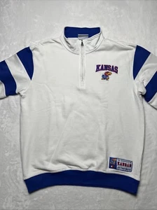 Champion Kansas Jayhawks 1/4 Zip Sweater Adult Large White Sweatshirt Pullover - Picture 1 of 14