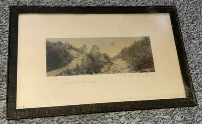 Wallace Nutting Signed Hand Colored Photo 'A Little River with Mt Washington' - Image 1 of 4