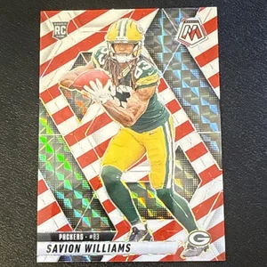 2025 Mosaic Football Savion Williams Red & White Stripe Packers RC - Bild 1 von 3