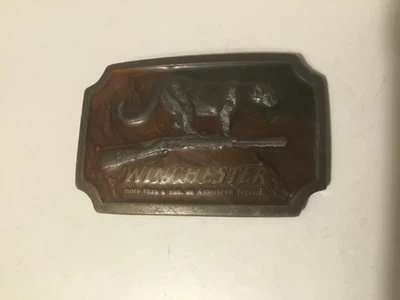 Hebilla de cinturón de latón Winchester vintage Indiana Metal Craft 1976 Foto 1 de 4