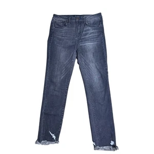 Pantalones de mezclilla elásticos desgastados negros cintura 29 talla 9 Risen Los Angeles para mujer - Imagen 1 de 10