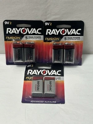 Batería alcalina avanzada Rayovac Fusion 9V PACK DE 6. Exp 02/25 (S14) Foto 1 de 3