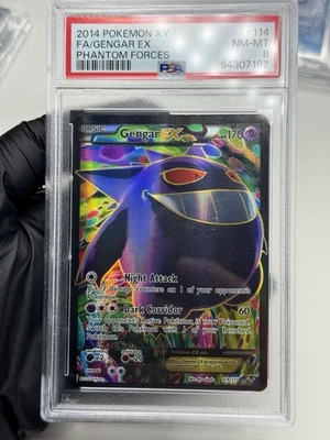Gengar EX #114 PSA 8 COMO NUEVO Arte Completo 2014 XY Pokemon Phantom Forces Muy Bajo Pop Foto 1 de 4