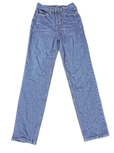 Old Navy Jeans Damen 4 Tall Blue Denim Extra High Rise Sky-Hi Straight Slim - Bild 1 von 6