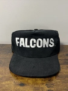 VTG 90s ATLANTA FALCONS NFL Starline Corduroy Black Snapback Hat DEADSTOCK NEW - Picture 1 of 5