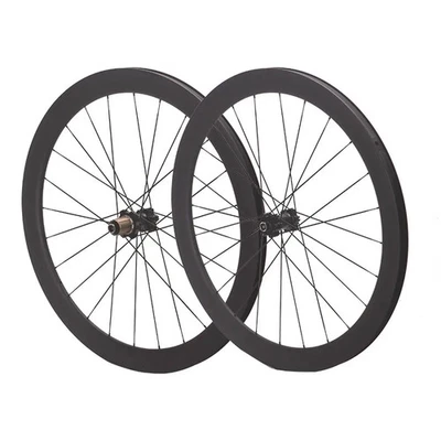 Juego de ruedas de carbono para bicicleta de carretera 700C 38/50/58 mm profundidad freno de disco bloqueo central/6 pernos Foto 1 de 4