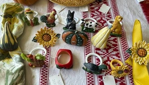 Lote de 14 servilleteros mixtos animales de granja, calabaza, girasol, país NUEVO - Imagen 1 de 13