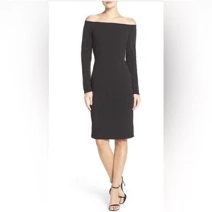 Eliza J Off the Shoulder Scuba Sheath Dress Size 8 - Picture 1 of 4