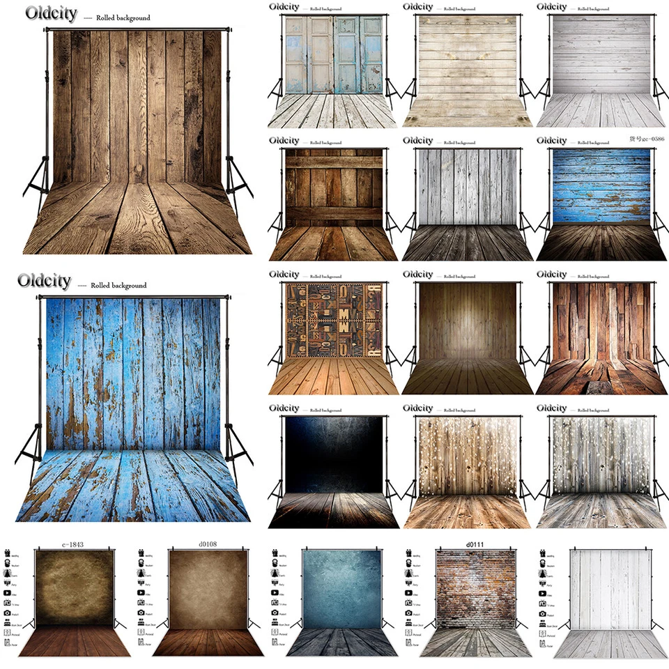 Vintage Large Wooden Panel Photography Background Wooden Board Studio Backdrops - Image 1 of 4