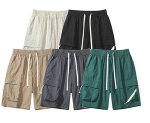Men Casual Pure Color Sports Shorts Summer Fashion Breathable StraightLeg Shorts - Picture 1 of 20