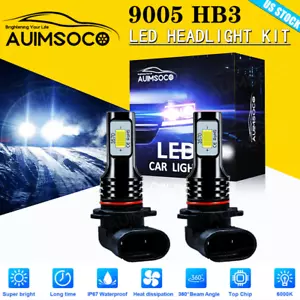 9005/HB3 LED Headlight Bulbs Hight Beam Lights Lamps Bulb White IP67 6500K 9005 - Picture 1 of 12
