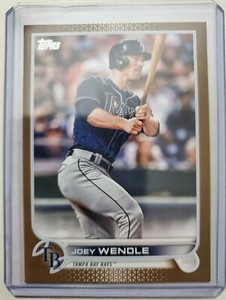 Joey Wendle 2022 Topps Series 1 Gold Parallel 741/2022 Tampa Bay Rays #145