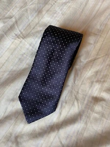 Prada Mens Silk Navy Polka Dot Tie - Picture 1 of 4