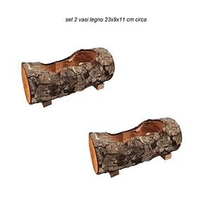 2 tronco albero cavo fioriera vaso rustico giardino fioriera scavato rustico - Foto 1 di 5