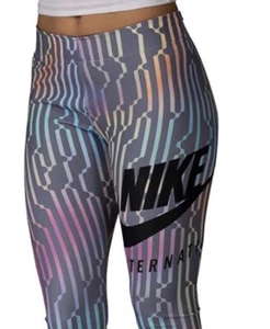 Nike International Rainbow Leggings Mujer’s S Gris Buceo Multi - Imagen 1 de 14