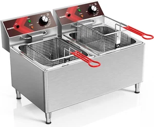 Freidora Industrial Electrica De Aceite Comercial doble Freidoras 12L Grande - Picture 1 of 12