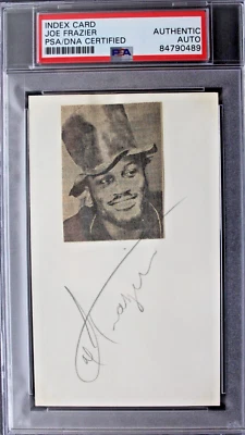 Joe Frazier (d.2011) Signed 3x5 Index Card Boxing Legend HEAVYWEIGHT Champ PSA - Image 1 of 3