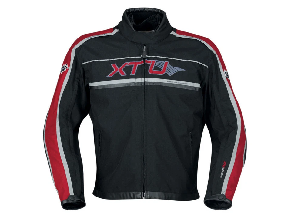 XTU Textiljacke Napoli | Schwarz-Rot | Motorradjacke aus Polyester - Bild 1 von 1