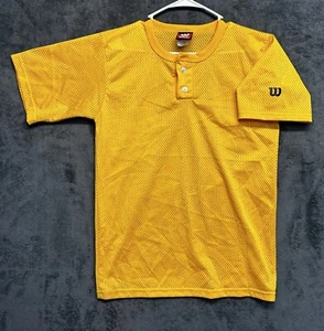 Vintage 90s Wilson Baseball Jersey Size Medium Gold Yellow Made in USA Mesh - Bild 1 von 8
