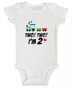 2 Year Old Birthday Shirt Train Two Two Baby Bday Tshirt 2nd Birthday Gift - Picture 1 of 7