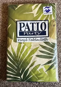 NEW Patio Party Vinyl Tablecloth PALM TREES 70” Round - Picture 1 of 4