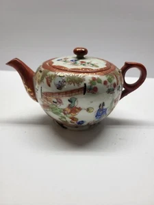 NICE KUTANI MEIJI CHINA HAND PAINT JAPANESE SCENES Tea Pot - Picture 1 of 7