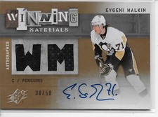 EVGENI MALKIN 2009-10 SPx AUTOGRAPH Winning Materials #d 30/50