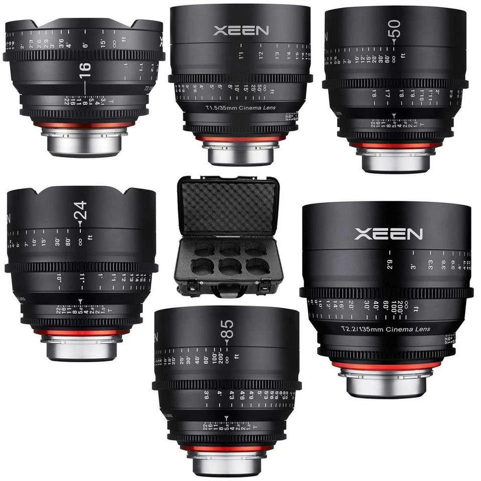XEEN 6 Cine Lens Kit for PL Mount - 16mm + 24mm + 35mm + 50mm + 85mm + 135mm  - Image 1 of 1