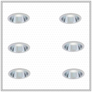 Commercial Electric Recessed Reflector Trim Ceiling Clear Chrome 6in R30 6-Pack