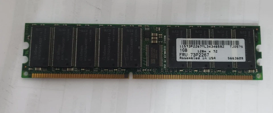 IBM 73P2267 1GB DDR-333/PC-2700 RDIMM 184-Pin CL2.5 ECC REG Server Memory Module - Image 1 of 2