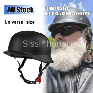 German Style Motorcycle Bike Half Helmet Open Face Adult Men Women Retro Helmet - Picture 1 of 13