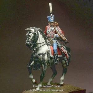 1/32 54mm Resin Model Kit French Hussar Captain Horseman A-1199 unbemalt - Bild 1 von 5