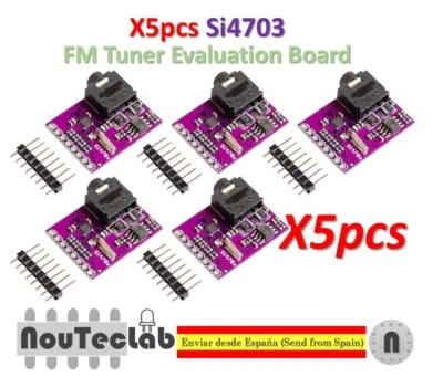 5pcs Si4703 FM Tuner Evaluation Board Radio Development Module for AVR ARM PIC - Photo 1/4