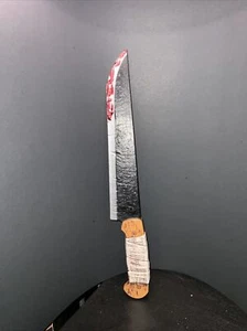 Horror Film Zombie Fake Bloody Costume Butcher Knife Prop, Black Silver, Brown - Picture 1 of 3