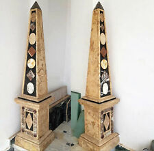 18 Inches Beige Color Obelisk with Mosic Art Handmade Obelisk Set of 2 Pieces