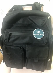 BB Gear Baby Boom Black Diaper Bag Backpack w/ Changing Pad 10 Pockets - Picture 1 of 3