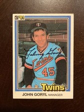 JOHN GORYL 1981 DONRUSS AUTOGRAPHED SIGNED AUTO BASEBALL CARD 527 TWINS